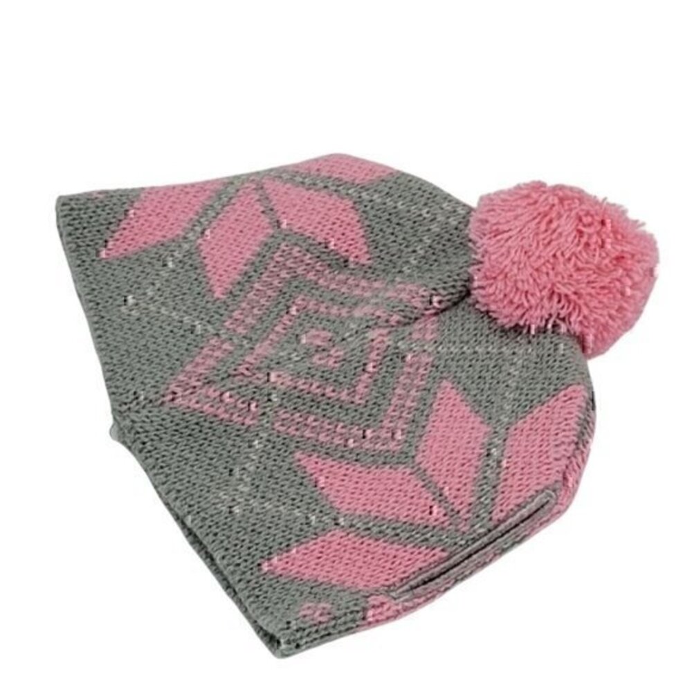 Dog Toboggan Hat Pink Gray